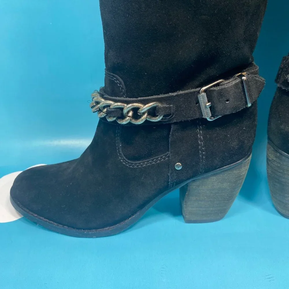 BCBGeneration Arena Black Suede Leather Boots 7B - Picture 10 of 15